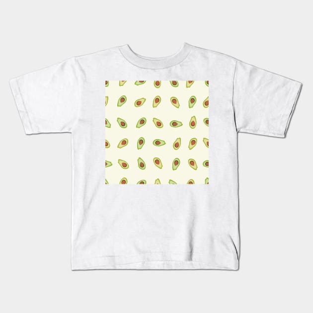 Avocado with nature colors Kids T-Shirt by GULSENGUNEL